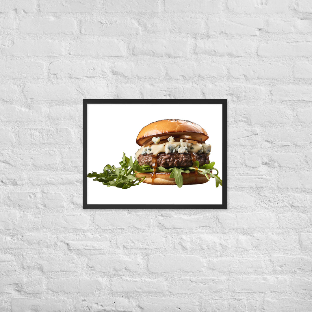 Gourmet Blue Cheese Burger Framed poster 🤤 from Yumify.AI