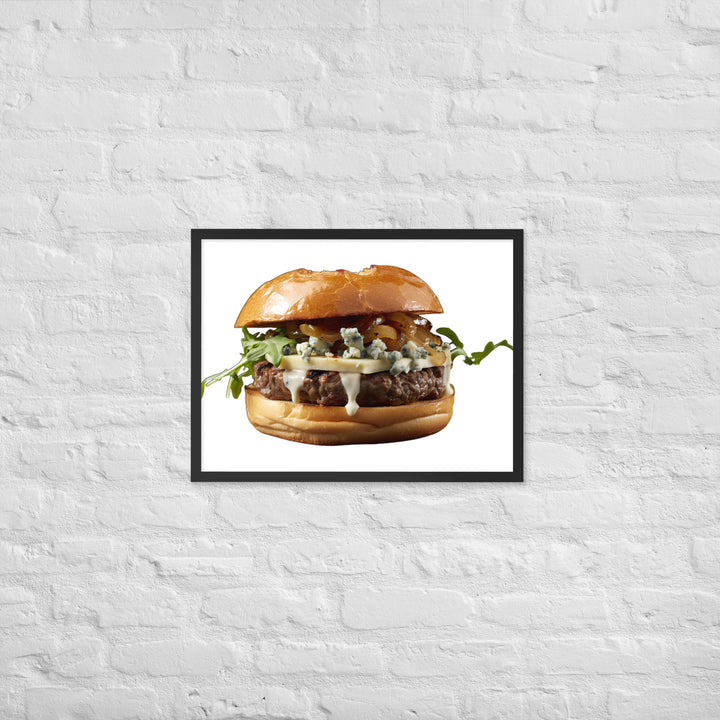 Gourmet Blue Cheese Burger Framed poster 🤤 from Yumify.AI