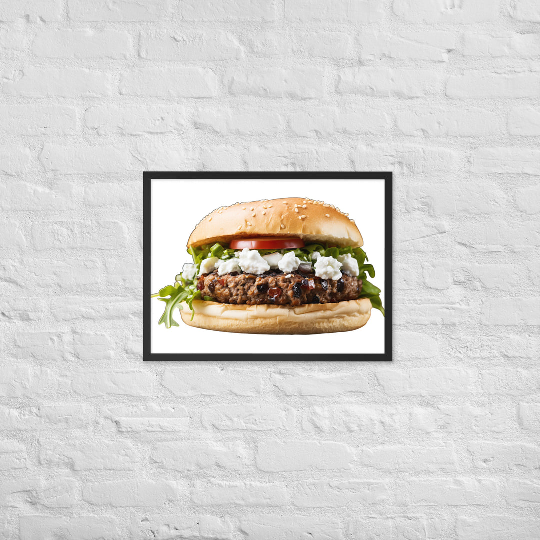 Exotic Lamb Burger Fusion Framed poster 🤤 from Yumify.AI