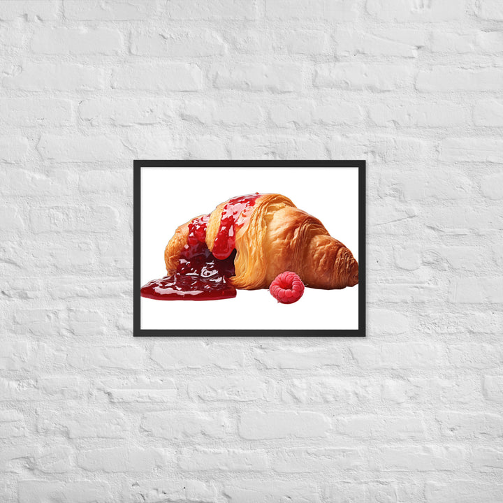 Raspberry Jam Croissant Framed poster 🤤 from Yumify.AI