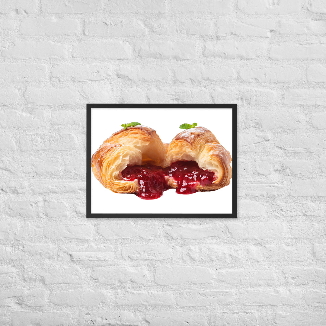 Raspberry Jam Croissant Framed poster 🤤 from Yumify.AI