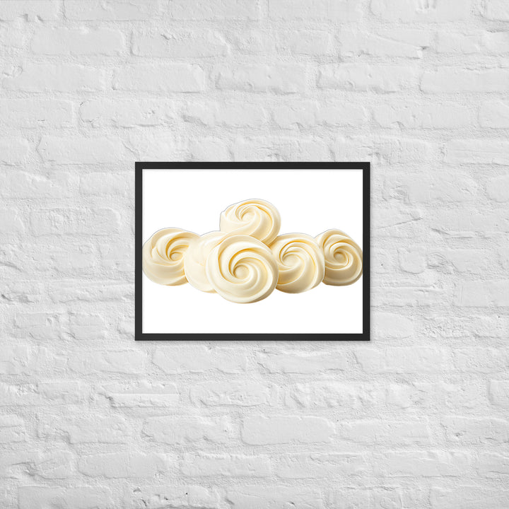 White Chocolate Swirls Framed poster 🤤 from Yumify.AI