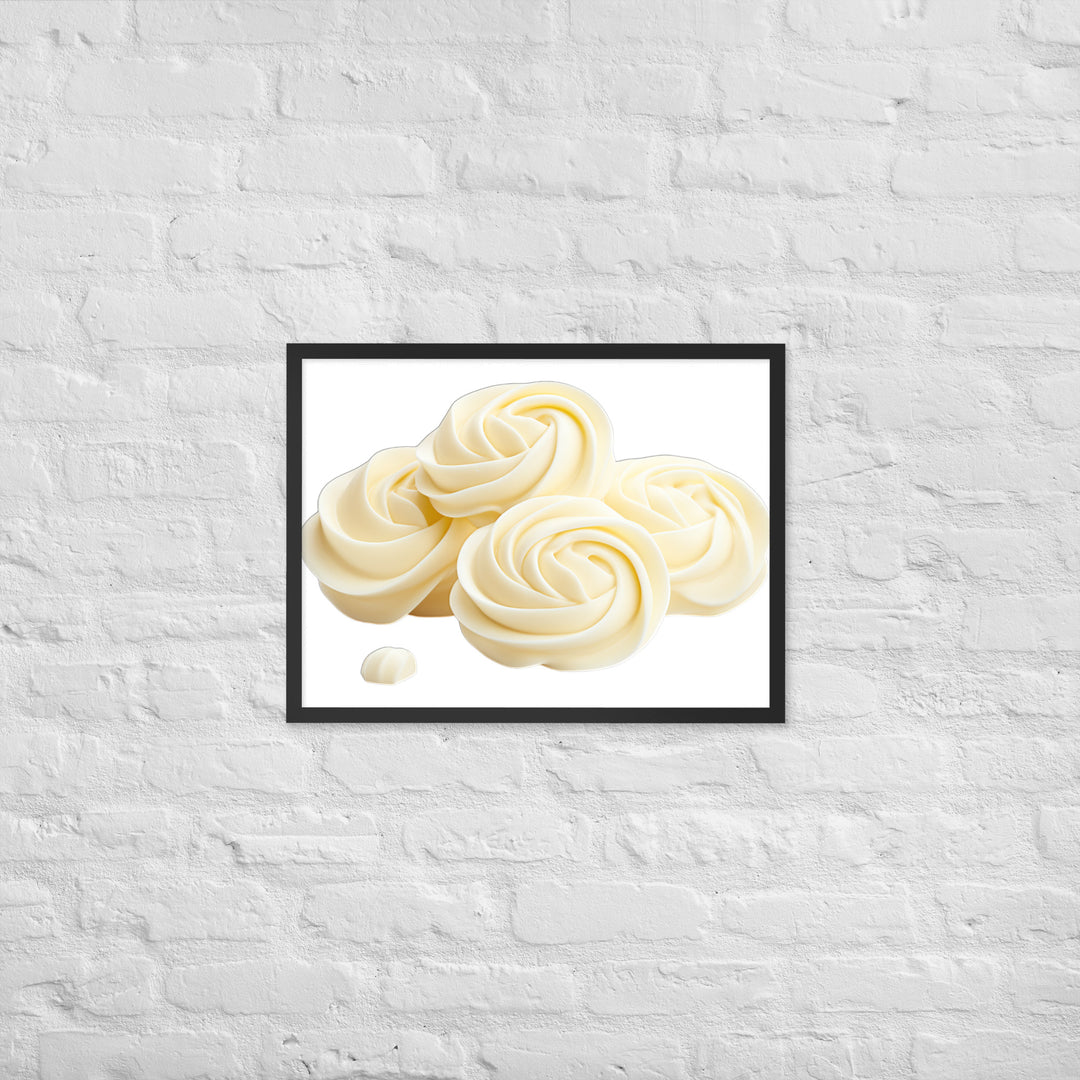 White Chocolate Swirls Framed poster 🤤 from Yumify.AI