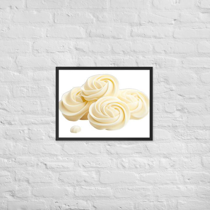 White Chocolate Swirls Framed poster 🤤 from Yumify.AI