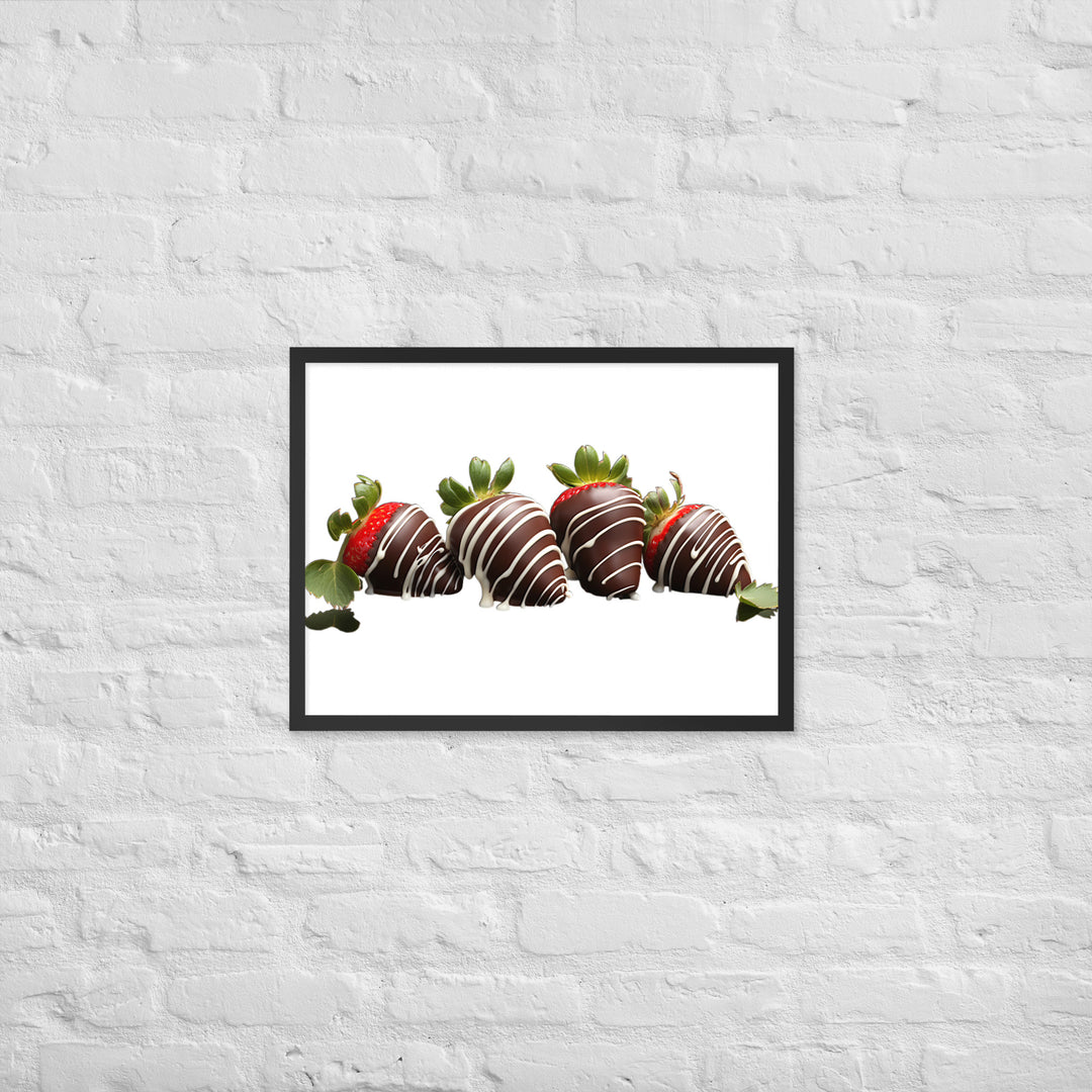 Chocolate Covered Strawberries Framed poster 🤤 from Yumify.AI