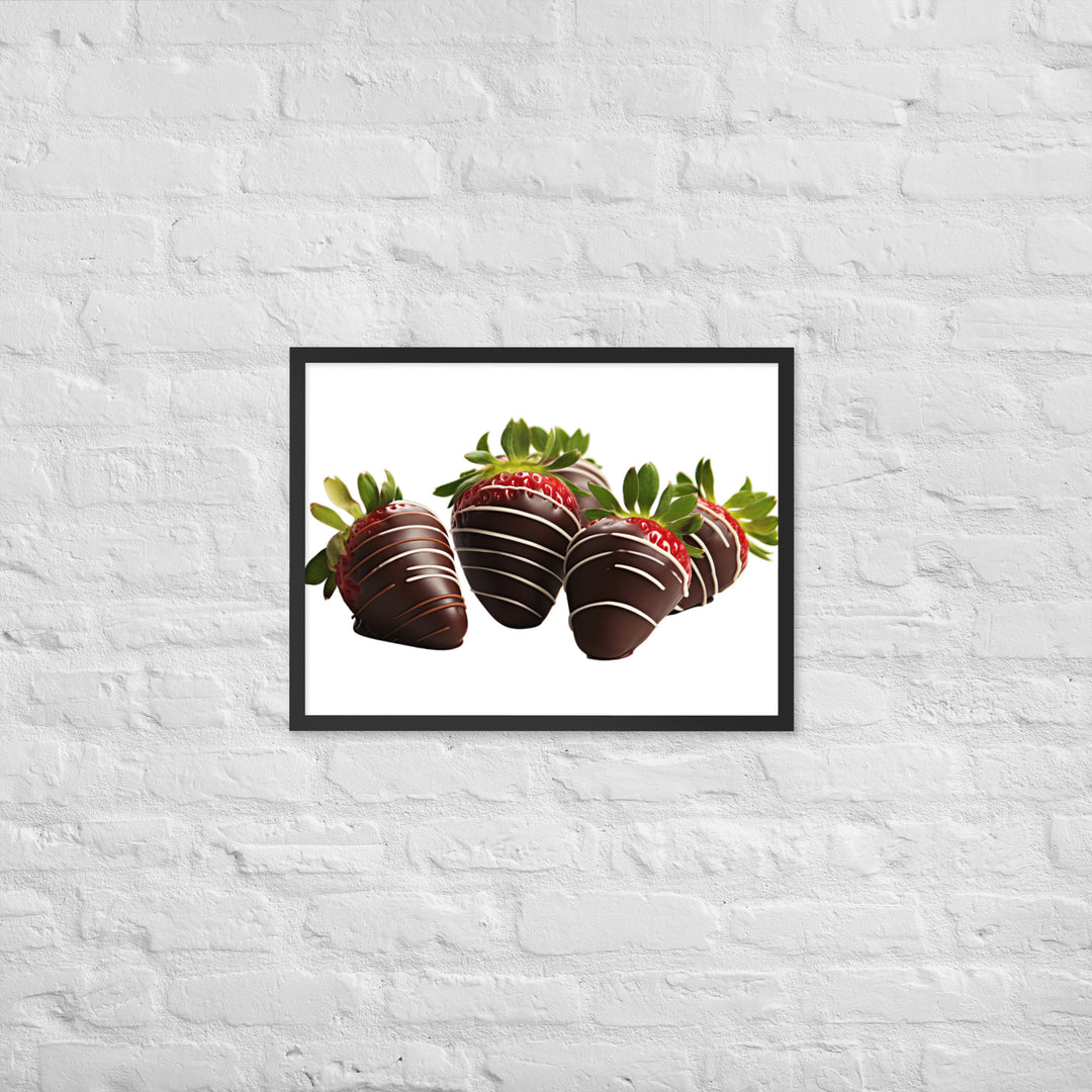 Chocolate Covered Strawberries Framed poster 🤤 from Yumify.AI