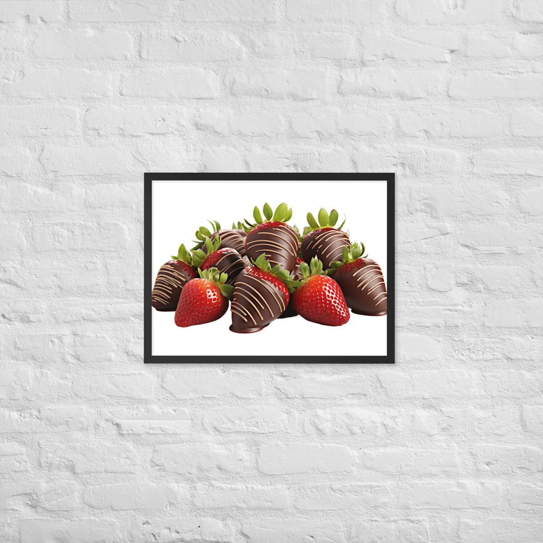 Chocolate Covered Strawberries Framed poster 🤤 from Yumify.AI