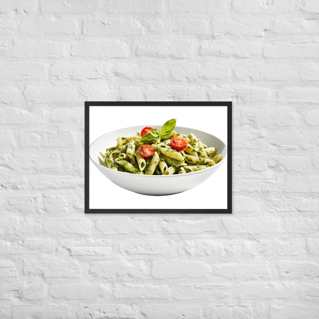 Fresh Basil Pesto Penne Framed poster 🤤 from Yumify.AI