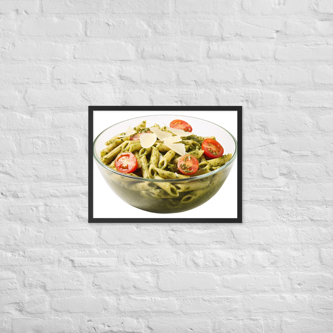 Fresh Basil Pesto Penne Framed poster 🤤 from Yumify.AI