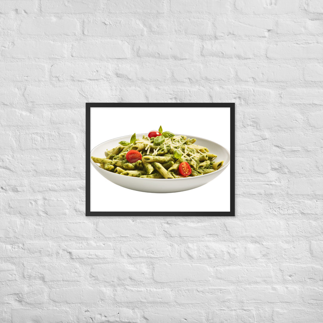 Fresh Basil Pesto Penne Framed poster 🤤 from Yumify.AI