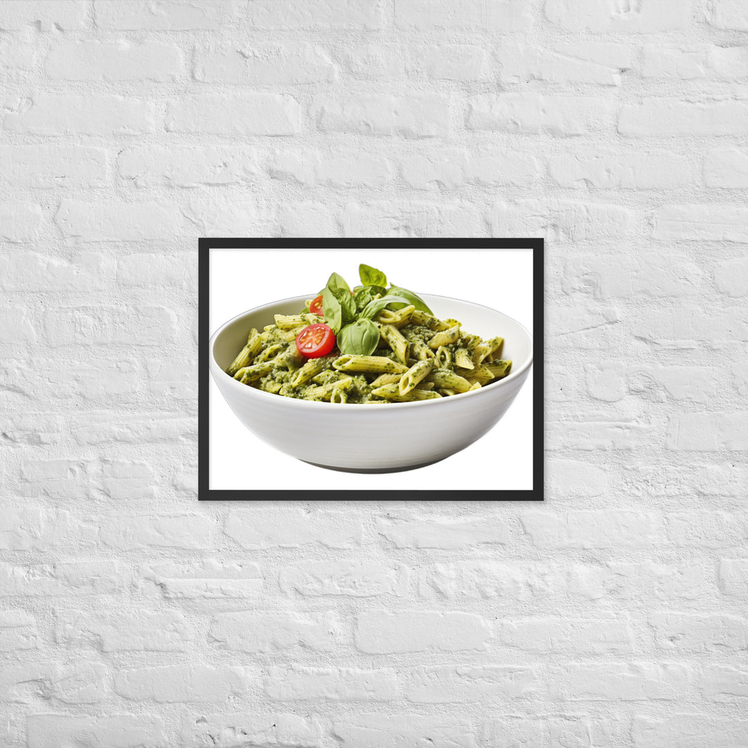 Fresh Basil Pesto Penne Framed poster 🤤 from Yumify.AI