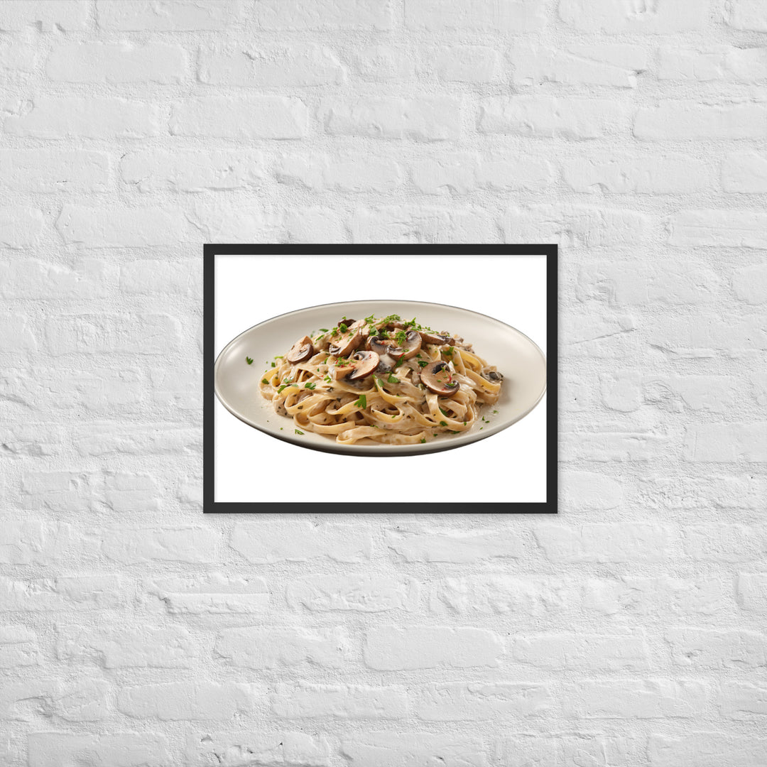 Creamy Mushroom Fettuccine Framed poster 🤤 from Yumify.AI