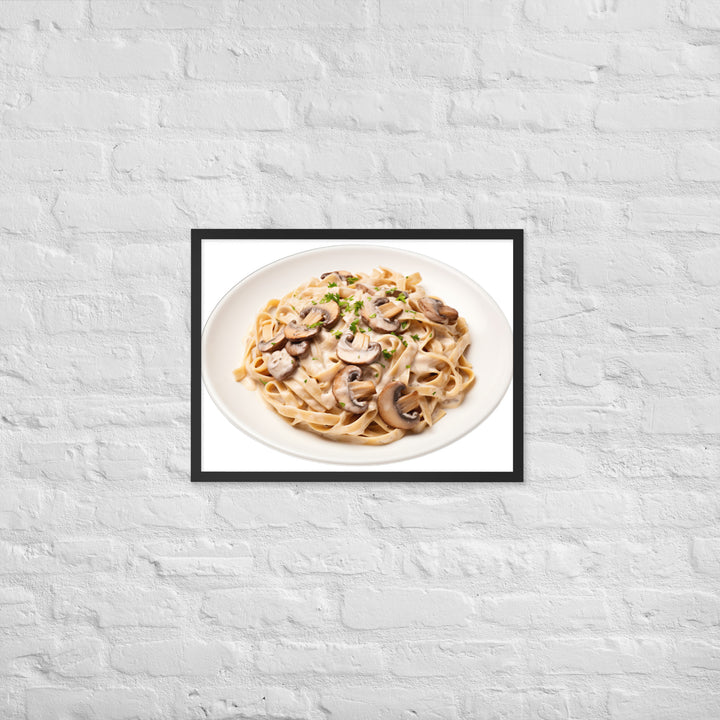 Creamy Mushroom Fettuccine Framed poster 🤤 from Yumify.AI