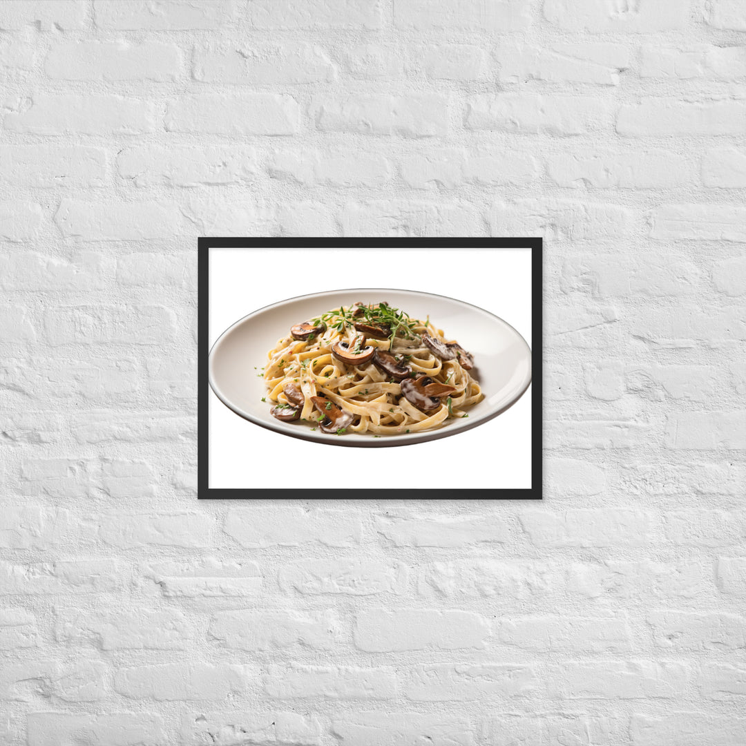 Creamy Mushroom Fettuccine Framed poster 🤤 from Yumify.AI