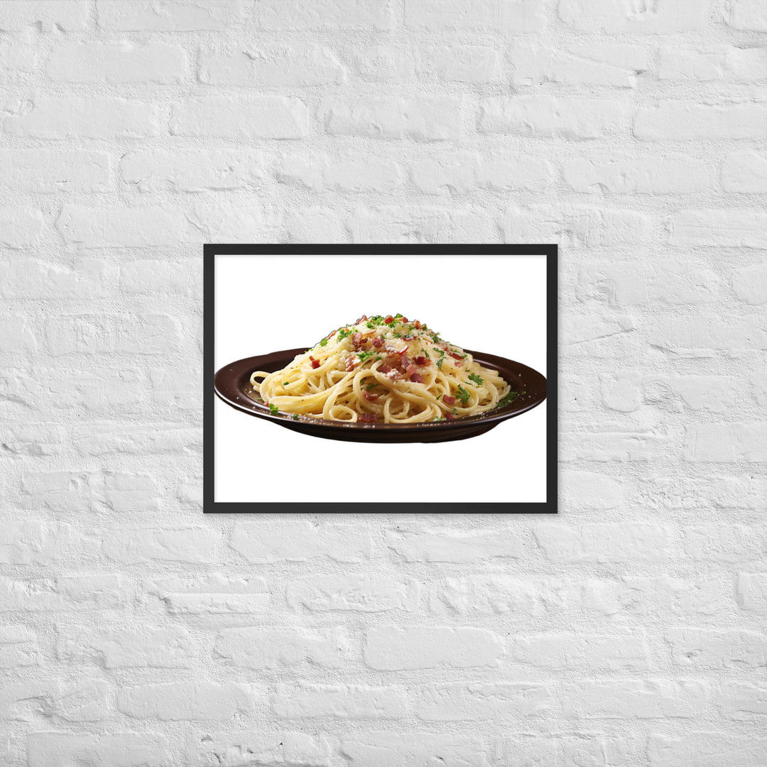 Classic Spaghetti Carbonara Framed poster 🤤 from Yumify.AI