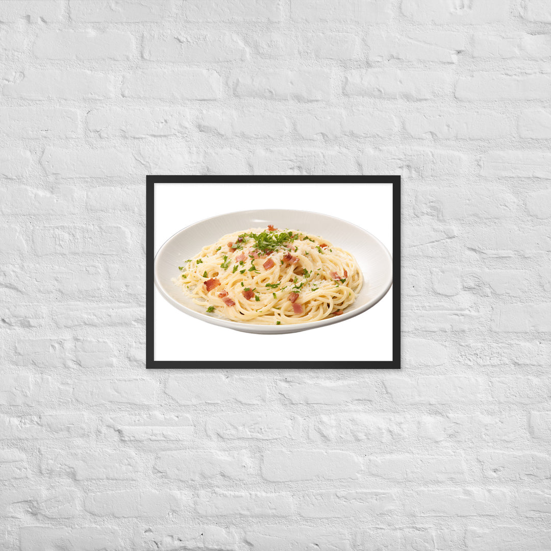 Classic Spaghetti Carbonara Framed poster 🤤 from Yumify.AI