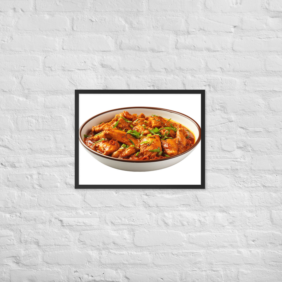 Spicy Chicken Curry Delight Framed poster 🤤 from Yumify.AI