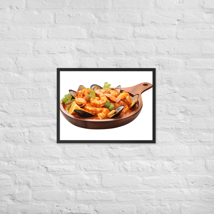 Seafood Curry Extravaganza Framed poster 🤤 from Yumify.AI