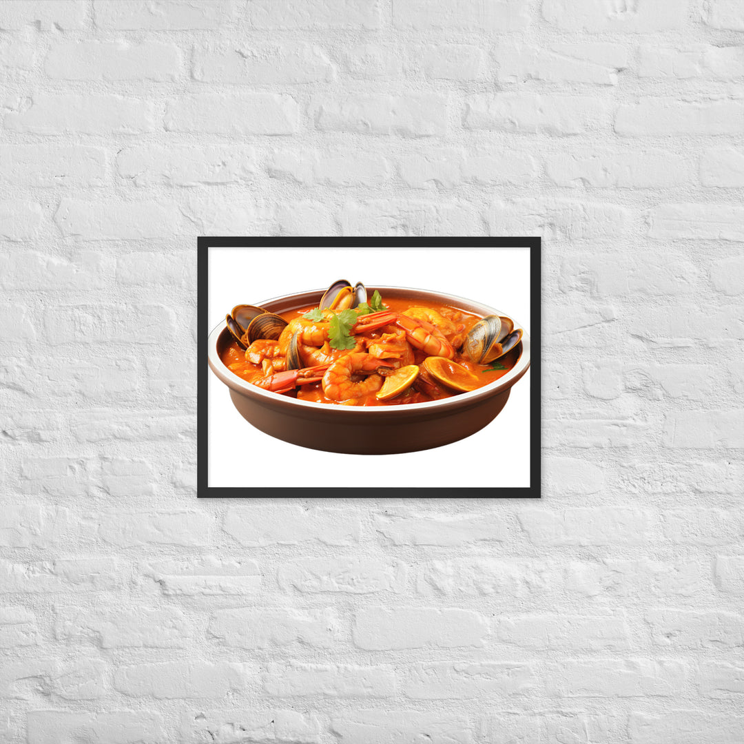 Seafood Curry Extravaganza Framed poster 🤤 from Yumify.AI