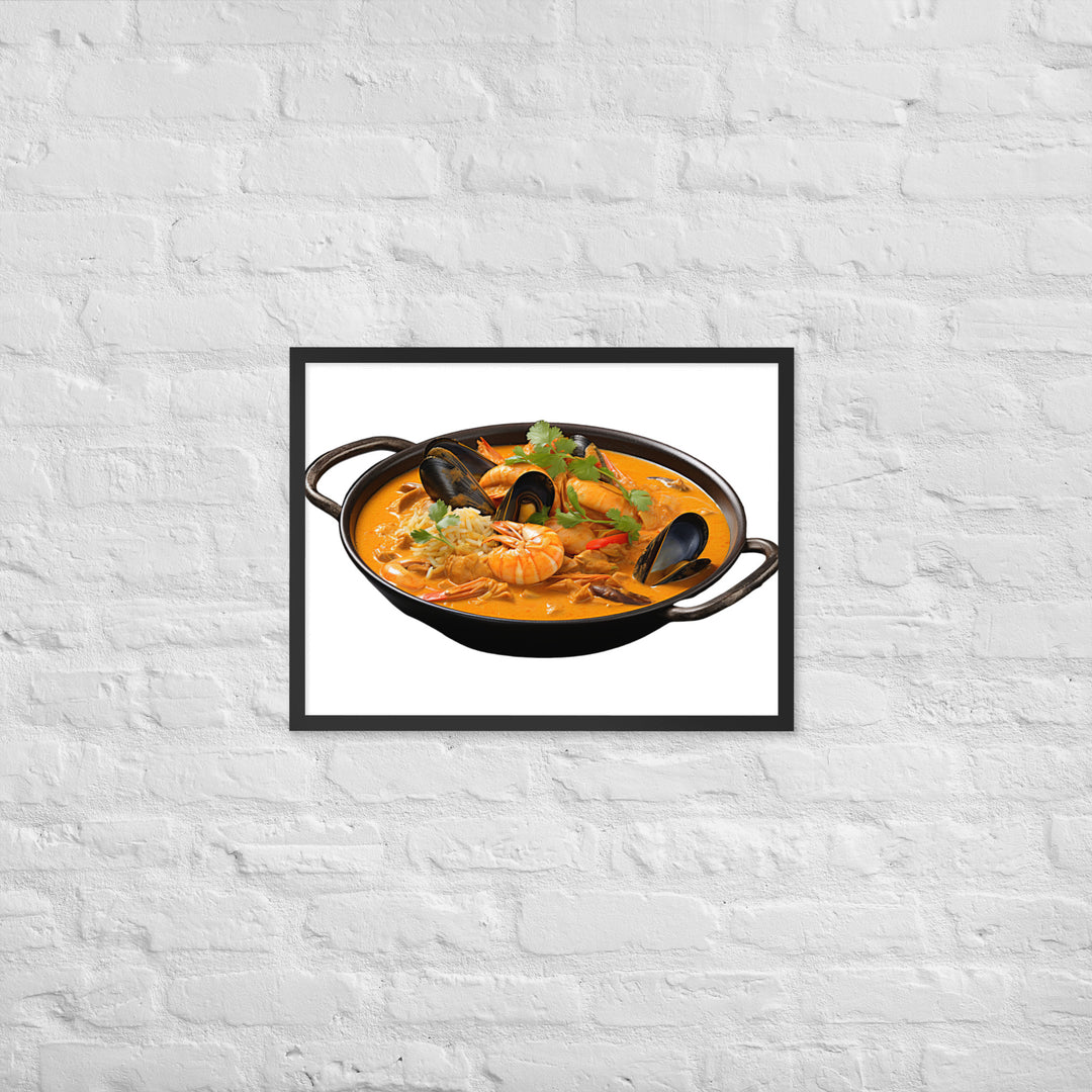 Seafood Curry Extravaganza Framed poster 🤤 from Yumify.AI