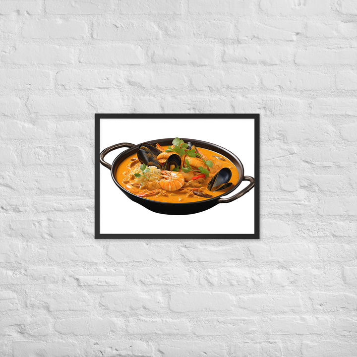 Seafood Curry Extravaganza Framed poster 🤤 from Yumify.AI