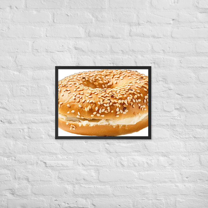 Sesame Seed Bagel Framed poster 🤤 from Yumify.AI