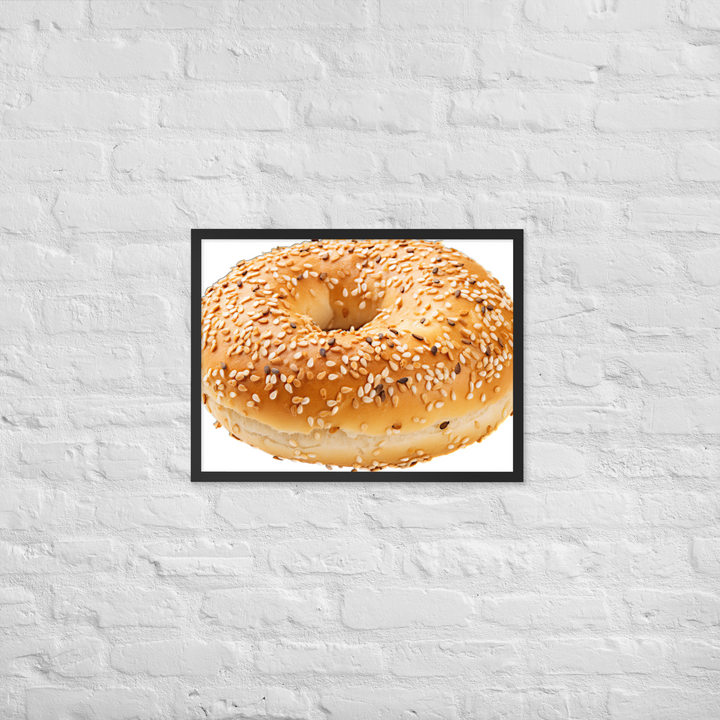 Sesame Seed Bagel Framed poster 🤤 from Yumify.AI