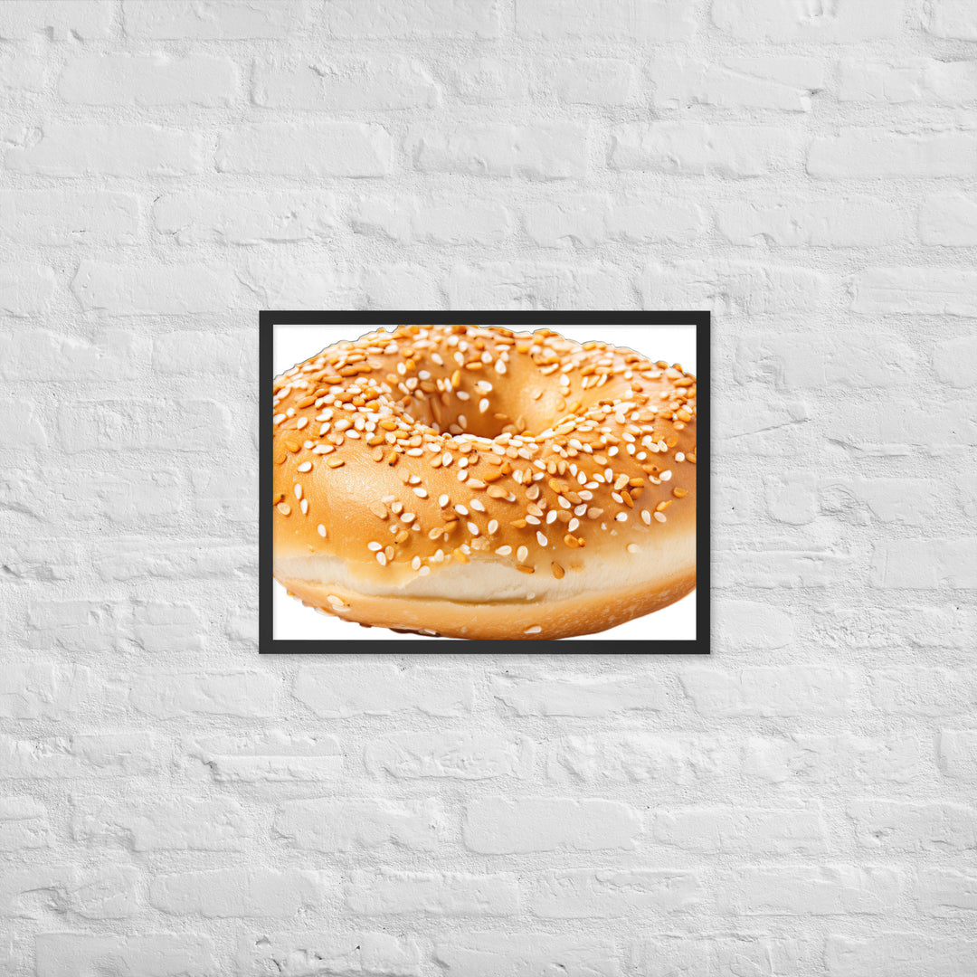 Sesame Seed Bagel Framed poster 🤤 from Yumify.AI