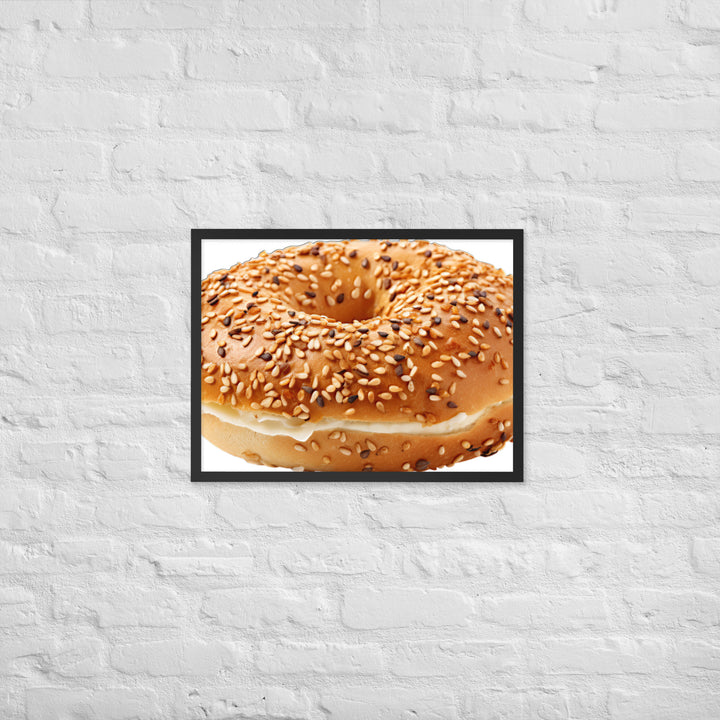 Sesame Seed Bagel Framed poster 🤤 from Yumify.AI