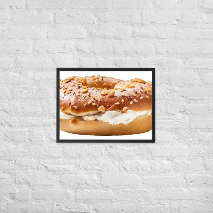 Classic Plain Bagel Framed poster 🤤 from Yumify.AI