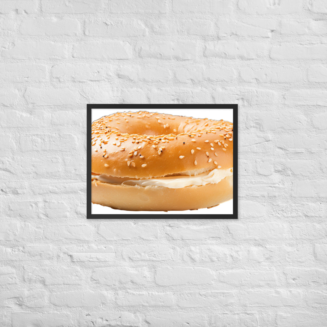 Classic Plain Bagel Framed poster 🤤 from Yumify.AI