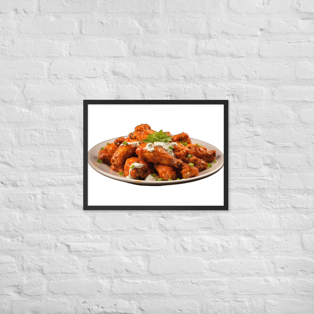 Spicy Buffalo Wings Framed poster 🤤 from Yumify.AI