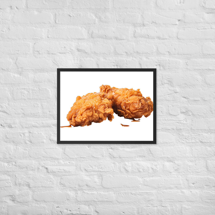 Golden Crispy Fried Chicken Framed poster 🤤 from Yumify.AI