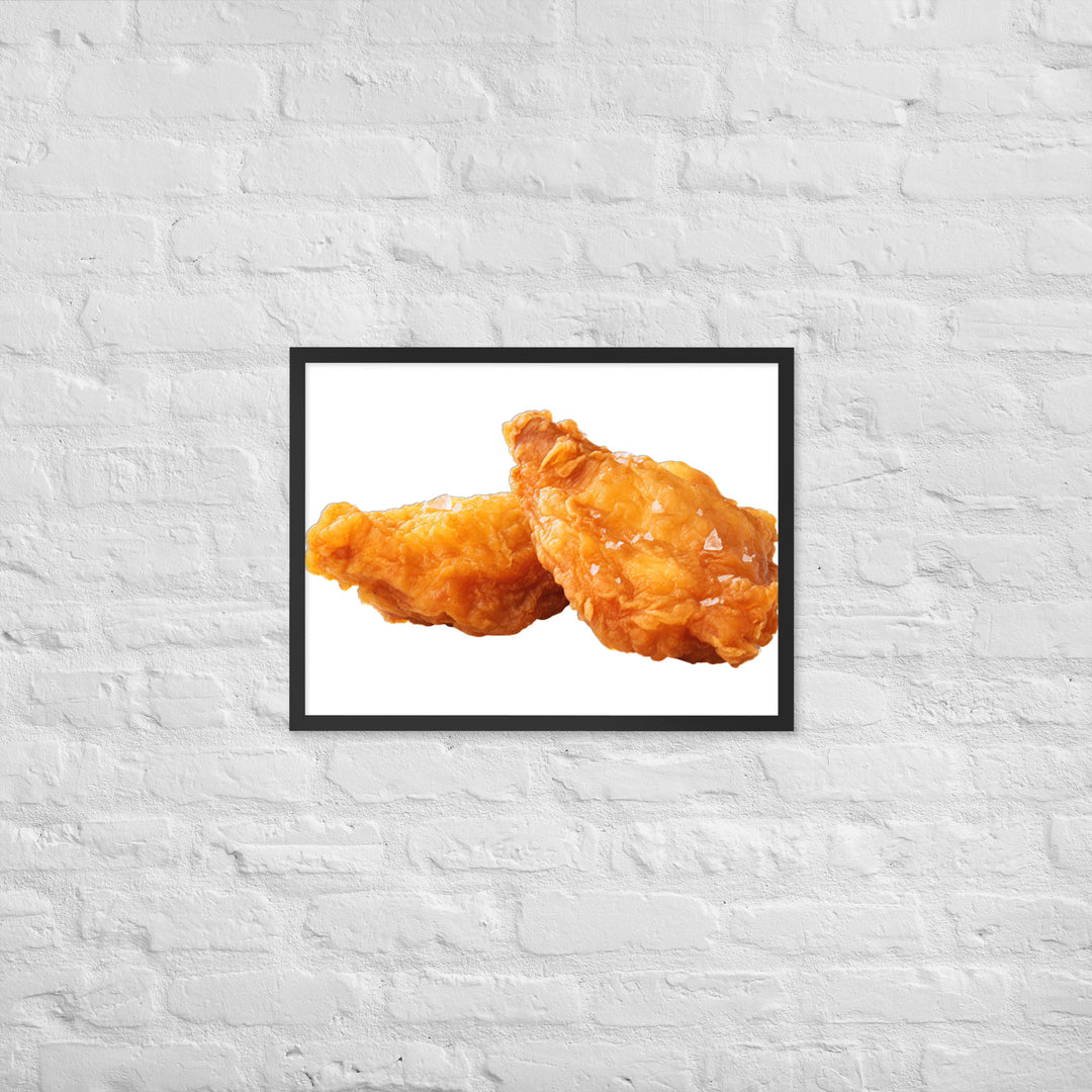Golden Crispy Fried Chicken Framed poster 🤤 from Yumify.AI