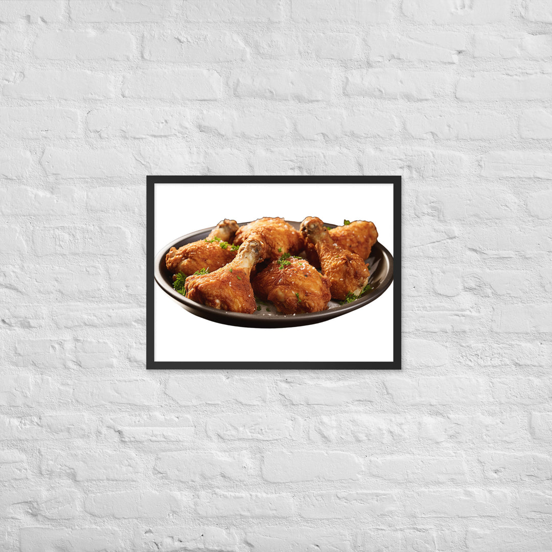 Buttermilk Fried Chicken Drumsticks Framed poster 🤤 from Yumify.AI