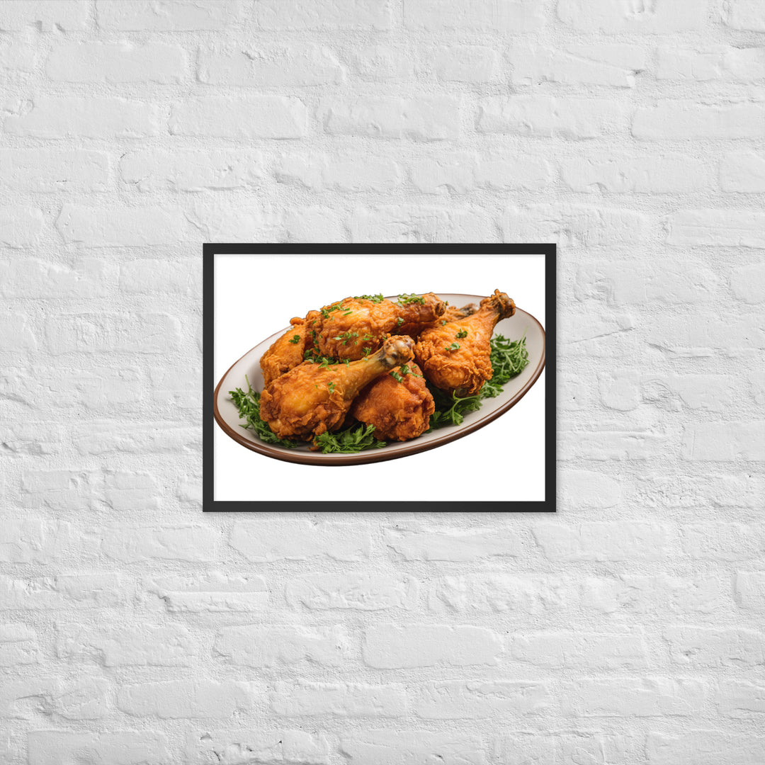 Buttermilk Fried Chicken Drumsticks Framed poster 🤤 from Yumify.AI