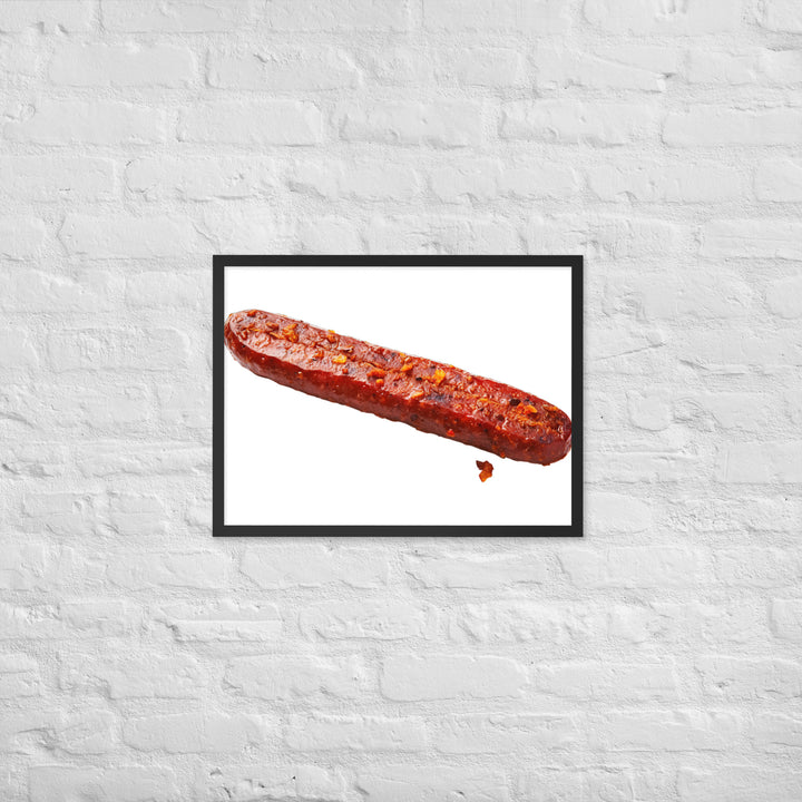 Spicy Beef Sausage Framed poster 🤤 from Yumify.AI