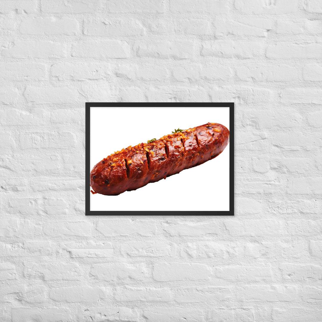 Spicy Beef Sausage Framed poster 🤤 from Yumify.AI