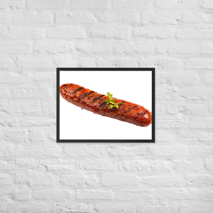 Spicy Beef Sausage Framed poster 🤤 from Yumify.AI