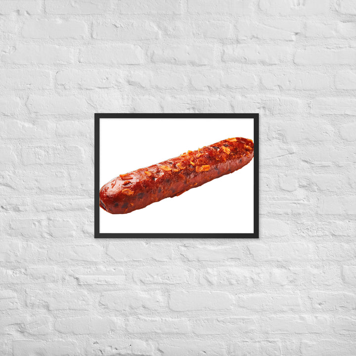 Spicy Beef Sausage Framed poster 🤤 from Yumify.AI