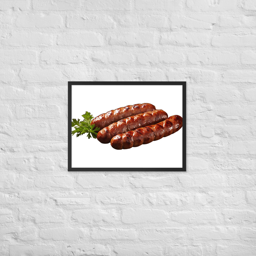 Grilled Pork Sausage Framed poster 🤤 from Yumify.AI