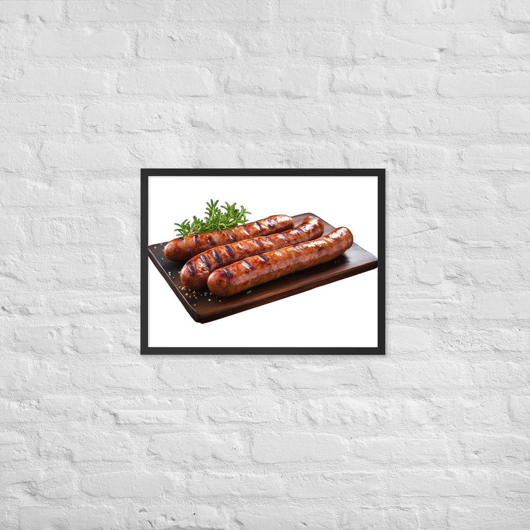 Grilled Pork Sausage Framed poster 🤤 from Yumify.AI