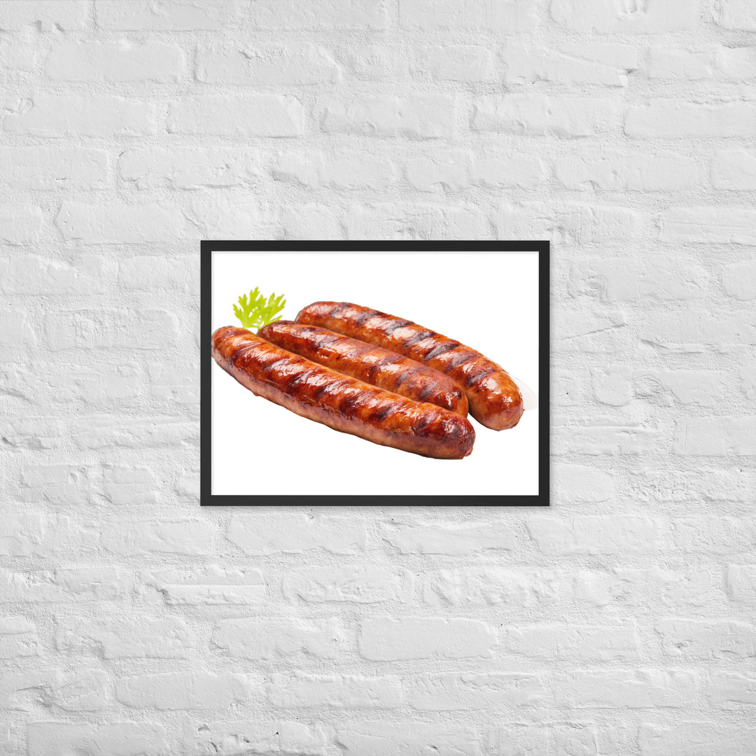 Grilled Pork Sausage Framed poster 🤤 from Yumify.AI