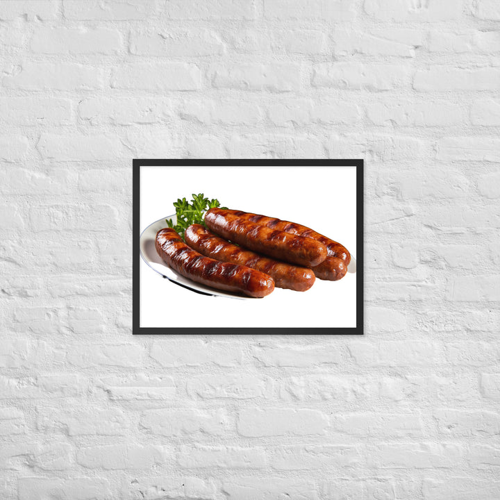 Grilled Pork Sausage Framed poster 🤤 from Yumify.AI