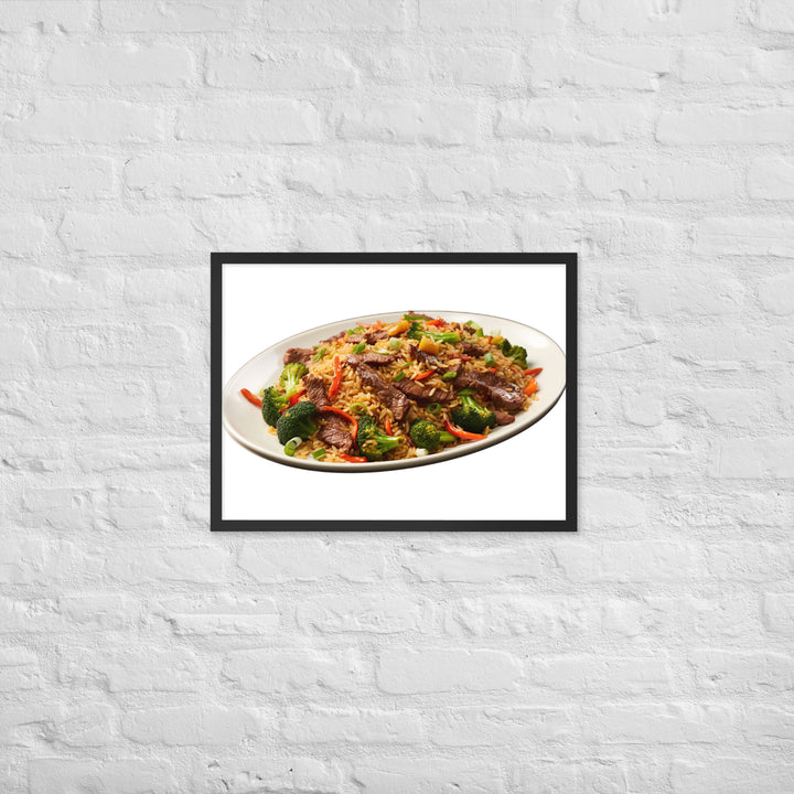 Spicy Beef Fried Rice Framed poster 🤤 from Yumify.AI