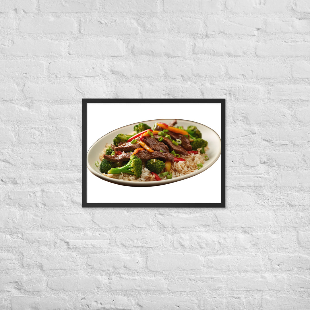 Spicy Beef Fried Rice Framed poster 🤤 from Yumify.AI