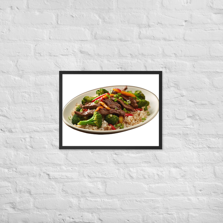 Spicy Beef Fried Rice Framed poster 🤤 from Yumify.AI