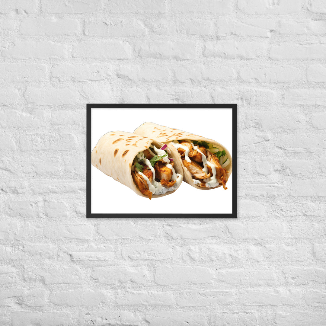 Spiced Chicken Shawarma Framed poster 🤤 from Yumify.AI