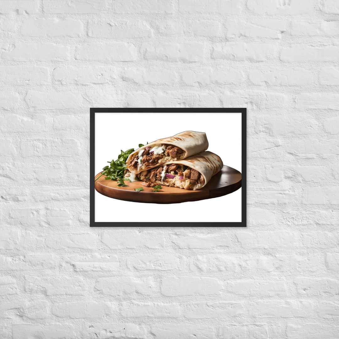 Lamb Shawarma Delight Framed poster 🤤 from Yumify.AI