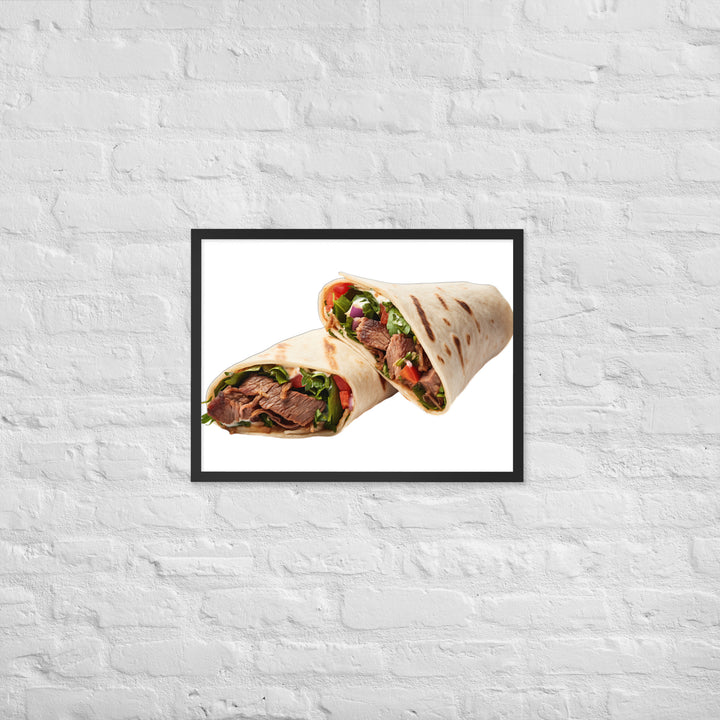 Beef Shawarma Roll Framed poster 🤤 from Yumify.AI